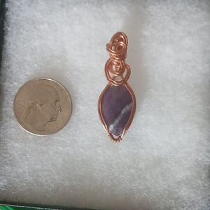 Dream Amethyst Copper Wire Wrapped Necklace